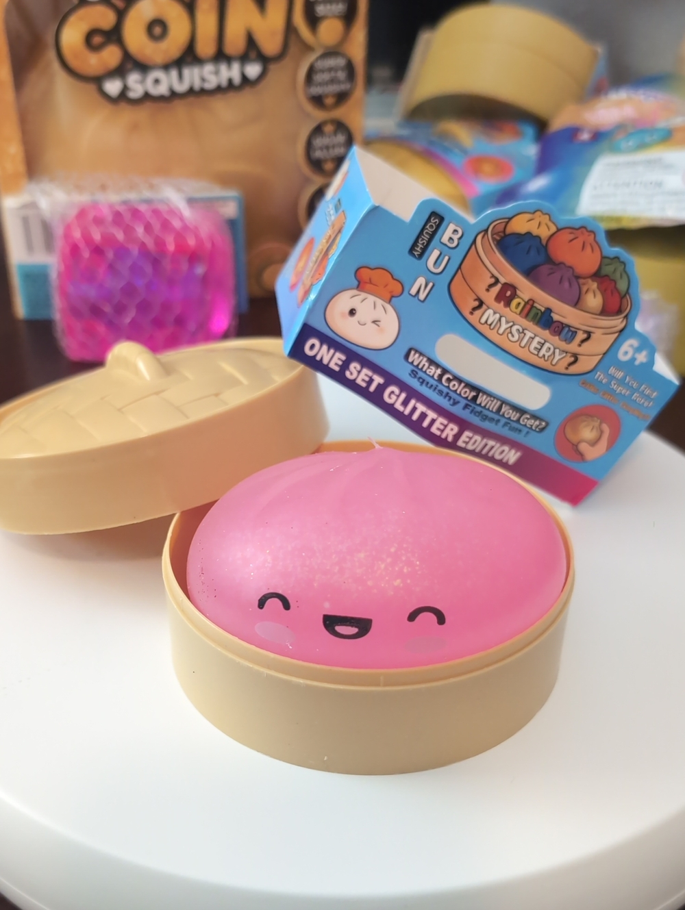 Rainbow Mystery Glitter Squishy Toy - Pink